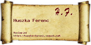 Huszka Ferenc névjegykártya