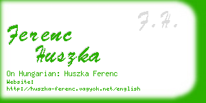 ferenc huszka business card